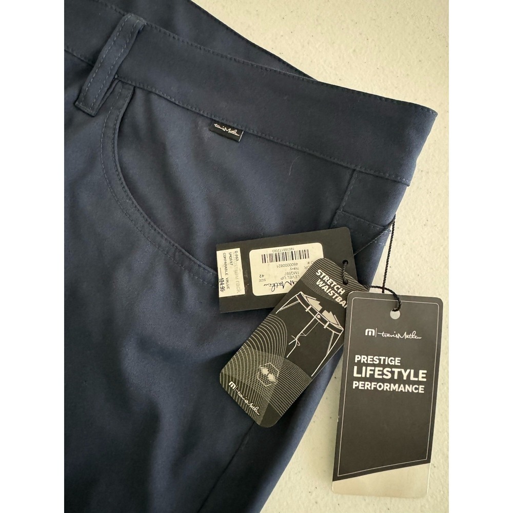 NEW Travis Mathew Level Up Men's 42x34 Navy Performance Golf Pants Stretch